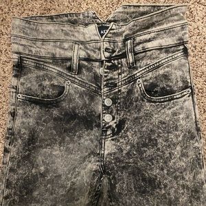 Super High Waisted Acid Wash Jeans